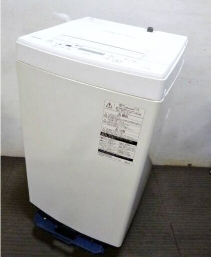TOSHIBA/東芝　全自動洗濯機4.5㎏　AW-45M7-W　2019年製　動作良好　「パワフル洗浄」「つけおきコース」予約機能付　毛布　3ヵ月保証