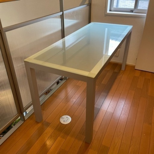 無印良品 アルミ ガラス テーブル ダイニング デスク MUJI_カッシーナ  