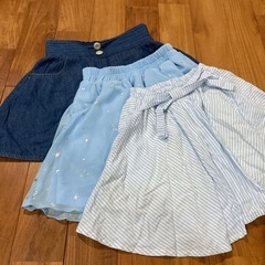 女の子 服 キュロット 3枚セット 夏服 130