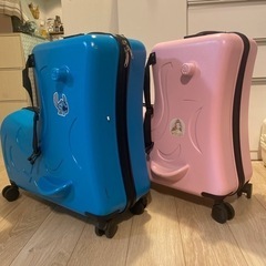 乗れるスーツケース 子供用スーツケース ブルーとピンク