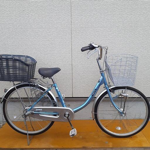 【決定・受付終了】丸石自転車　ママチャリ　24インチ　内装３段ギヤ　オートライト　特大かご　美品