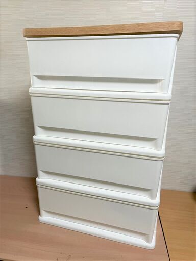 ☆直接引き取り歓迎☆木製天板 4段収納ケース