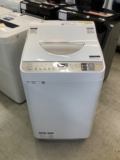 安心の6ヶ月保証付き！！ SHARP　5.5kg縦型洗濯乾燥機　ES-T5CBK-N  2019年製