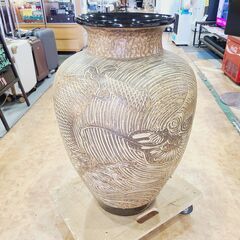 【愛品館 市原店】イラボ釉龍彫大丸花瓶