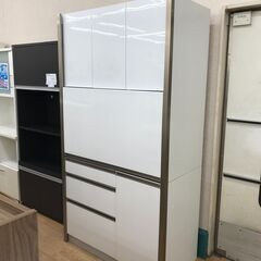 ★ジモティ割あり★リビングハウス  食器棚　ホワイト　 H200×W107×D55 クリーニング済み KJ2529