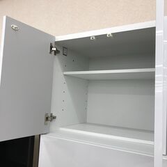 ★ジモティ割あり★リビングハウス  食器棚　ホワイト　 H200×W107×D55 クリーニング済み KJ2529