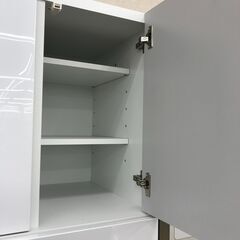 ★ジモティ割あり★リビングハウス  食器棚　ホワイト　 H200×W107×D55 クリーニング済み KJ2529