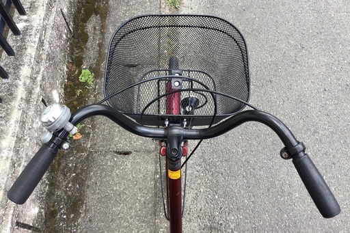 ＜整備済＞ママチャリ・24インチ自転車 色・エンジ・カゴ新品・お掃除済みです♪