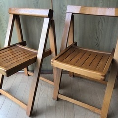 木製折り畳み椅子　2脚セット
