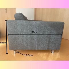 【IKEA】LANDSKRONA ランズクローナ 2人掛けソファ, グンナレド ダークグレー/メタル