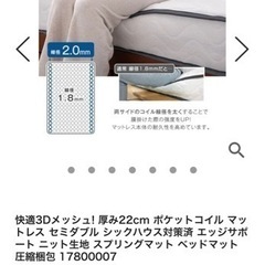 新品⭐︎厚み22cmスプリングベッドマットレス