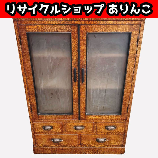 ■ キャビネット 食器棚 水屋箪笥 アンティーク m08014