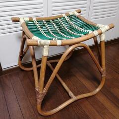 レトロ椅子　スツール　物置き　ビニール編み　ワイヤー