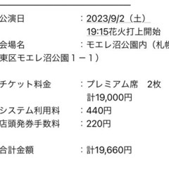 モエレ沼　花火大会　プレミアム席チケット