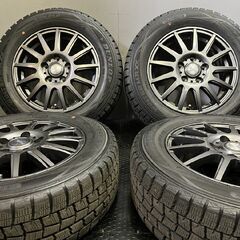 タイヤ走行短め【DUNLOP WM01 195/65R15】スタッドレス【Weds VELVA ヴェルヴァ 15インチ 6J5HPCD114.3+53】ヴォクシー ノア等　(TG974) クレジットカード QR決済可能