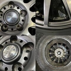 タイヤ走行短め【DUNLOP WM01 195/65R15】スタッドレス【Weds VELVA ヴェルヴァ 15インチ 6J5HPCD114.3+53】ヴォクシー ノア等　(TG974) クレジットカード QR決済可能