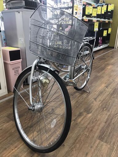 変速付き自転車　シルバー