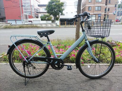 取引決定しました。札幌市内配達無料！防犯登録料込み。中古26インチ超美車水色！