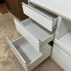 NITORI 2面レンジボード キッチン収納 ホワイトカラー ニトリ No.3470●食器棚 水屋 ※現金、クレジット、スマホ決済対応※