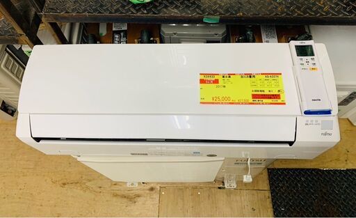 K04433　富士通　2017年製　中古エアコン　主に6畳用　冷房能力2.2kw/暖房能力2.2kw