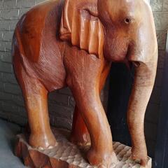 象の置物　木製