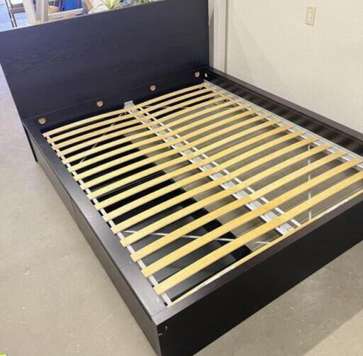 全日本送料無料 IKEA 引き出し付き ベッドフレーム クイーン ベッド