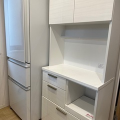 ニトリ キッチンボード　レンジラック(食器棚) ホワイト
