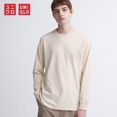 【UNIQLO】エアリズムコットンUVカットクルーネックＴベージ...