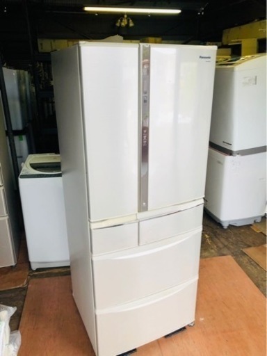 福岡市内配送無料　470L 6ドア冷蔵庫Panasonic NR-FTM477S-N 割れあり