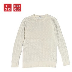 【UNIQLO】コットンカシミヤケーブルクルーネックセーター ホ...