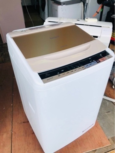 福岡市内配送設置無料　日立 全自動洗濯機 ビートウォッシュ 8kg シャンパン BW-V80B N