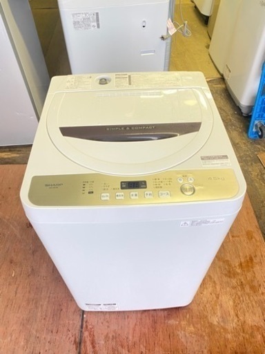 福岡市内配送無料 2018年式　シャープ SHARP ES-GE4B-C [全自動洗濯機(4.5kg) ベージュ系]