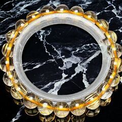 【式神封入】ゴールドタイチンルチルクォーツ［9vgtk9zL］9mm　高品質