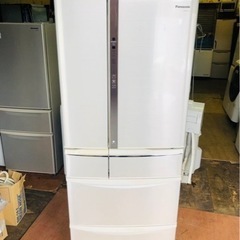北九州市内配送無料　保証付き　470L 6ドア冷蔵庫Panasonic NR-FTM477S-N 割れあり