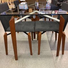 2-20 ADCORE ガラスダイニング5点セット【引取限定・現状渡し】カグマニア