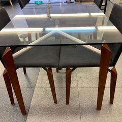 2-20 ADCORE ガラスダイニング5点セット【引取限定・現状渡し】カグマニア