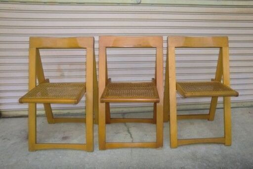 折りたたみ椅子・木製・ラタン・藤