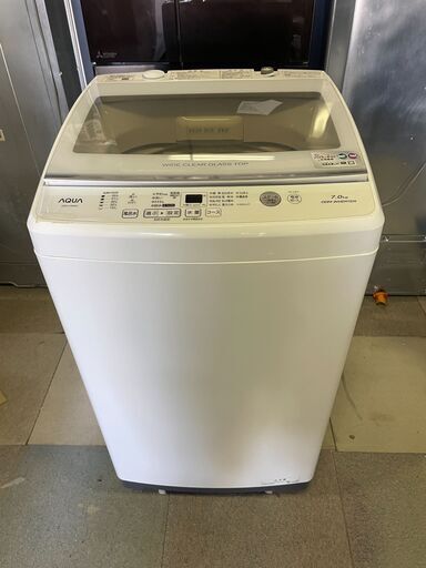 AQUA 全自動洗濯機 7.0kg AQW-V7M 2021年製 高濃度クリーン浸透＆3Dパワフル洗浄