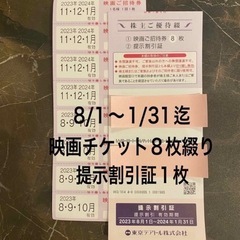 ①テアトル映画チケット8枚綴り＋提示割引証