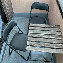 アウトドアーIKEAテーブルと椅子セット
