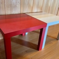 簡易テーブル　赤白2個　