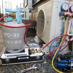家庭用エアコンのガス漏れチェック、(フレア再加工など修繕)、R3...