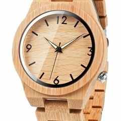 竹木製アナログ腕時計