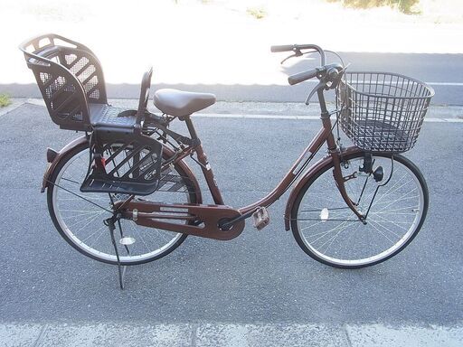 26インチ　自転車　ママチャリ　新品同様　チャイルドシート付