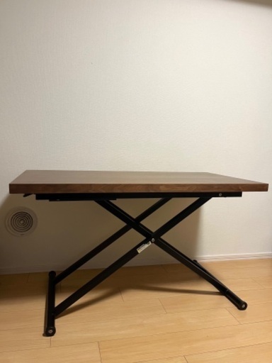 ニトリ　ダイニングテーブル　テーブル　昇降テーブル　アクティブウォルナット