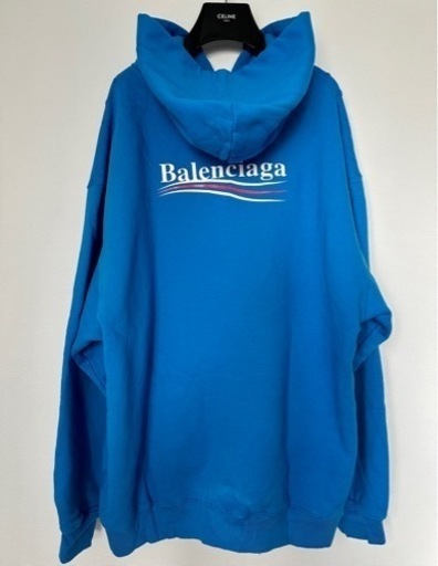 【BALENCIAGA】キャンペーン ロゴ オーバーサイズ パーカー ブルー M