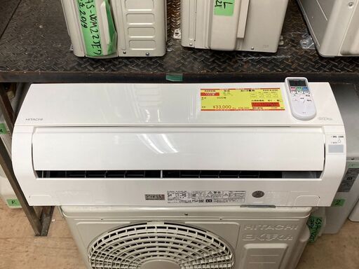 K04436　日立　中古エアコン　主に6畳用　冷房能力　2.2KW ／ 暖房能力　2.2KW 21054円