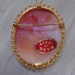 値下げイタリー製K14カメオ　ブローチトップ 9.2g