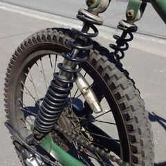 Caringbah 自転車 BMX 6段変速 サスペンション フルサス グリーン 緑 オリーブドラブ a.n.design works モトバイク Baboon バブーン 札幌 白石区 東札幌 