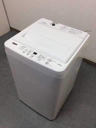 （10/1受渡済）JT7002【YAMADA/ヤマダ 4.5㎏洗濯機】美品 2020年製 YWM-T45H1 家電 洗濯 簡易乾燥付
